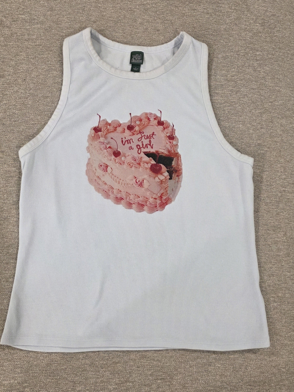 wild fable White Tank Top with Pink Cake Graphic